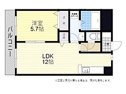 コンセールN.K 1LDKの間取図画像