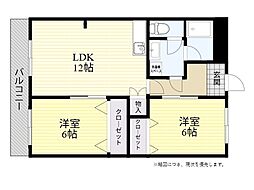 グリーンハイツミキー 2LDKの間取図画像