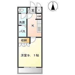 セレーノ牧 1Kの間取図画像