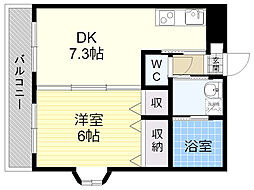 アークガーデン 1DKの間取図画像