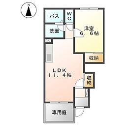 スターテラス小池原2 1LDKの間取図画像