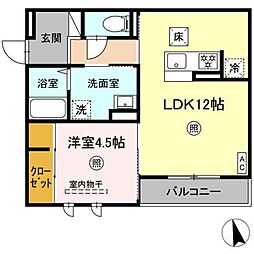 PREMILIFE大州浜 1LDKの間取図画像