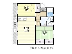 第2コーポ石田 2LDKの間取図画像