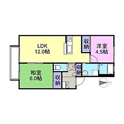 シャルムKC 2LDKの間取図画像