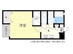 プロスペリタ萩原 1Kの間取図画像