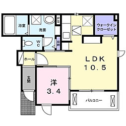 プリムローズ4 1LDKの間取図画像