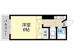 レオパレス東大道 1Kの間取図画像
