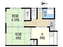 大野アパート 2Kの間取図画像