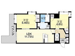 テリオ中島西 2LDKの間取図画像