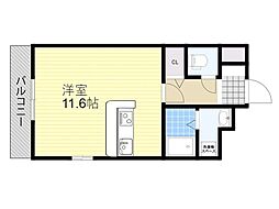 リファレンス大手町 ワンルームの間取図画像