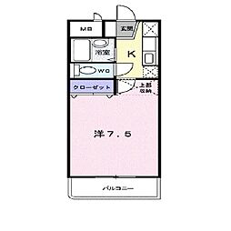 GRACE.ONE 1Kの間取図画像