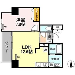 ParkAvenueWest 1LDKの間取図画像