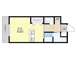 リファレンス大手町 ワンルームの間取図画像