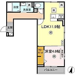 グランネスタ・碩田 1LDKの間取図画像
