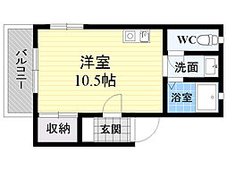 アンビエンテ・クアトロ ワンルームの間取図画像