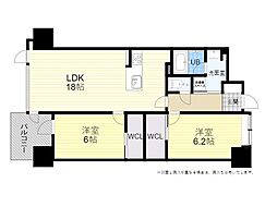 ニューガイア大分駅前No.63 2LDKの間取図画像