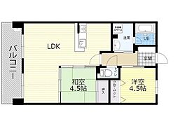 グランスカイ駅南 2LDKの間取図画像