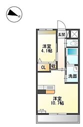 ベルモンターニュ 1LDKの間取図画像