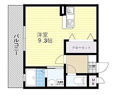 リファレンス中央町 ワンルームの間取図画像