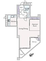 渋谷美竹ハイム 1LDKの間取図画像
