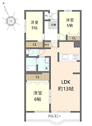 ハイマート千葉 3LDKの間取図画像