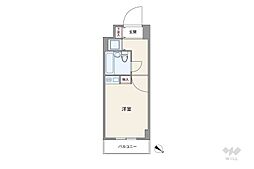 東建シティハイツ上野 ワンルームの間取図画像
