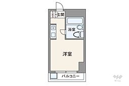 ラ・レジダンス・ド・タクマ ワンルームの間取図画像