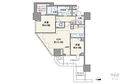 ブリリアタワー池袋West 2LDKの間取図画像