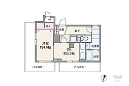 上野入谷シティハウス 1DKの間取図画像