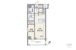 グレンドール新宿牛込柳町 1LDKの間取図画像