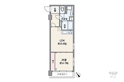 池袋パークハイツマンション 1LDKの間取図画像