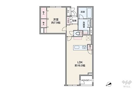 1LDK 間取り