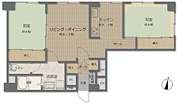 北18条ハイツ 2DKの間取図画像