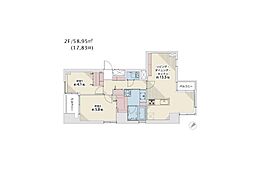 南青山セピアコート 2LDKの間取図画像
