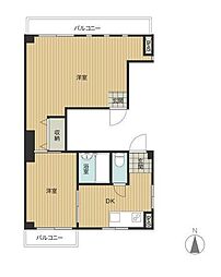 apartmentPONO 2DKの間取図画像