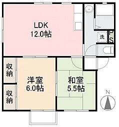 ルポール1 2LDKの間取図画像