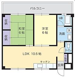 春日コーポラス 2LDKの間取図画像