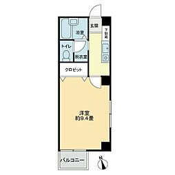 フォブールHINATA 1Kの間取図画像