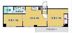 プラザハイツ 2DKの間取図画像