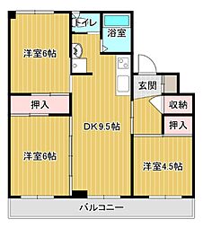 グランメール向陽02 3DKの間取図画像