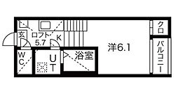 アジュール鶴舞 1Kの間取図画像