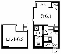 シルバーコート大曽根 1Kの間取図画像