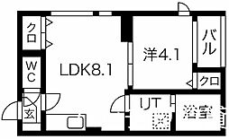 CREST 1LDKの間取図画像