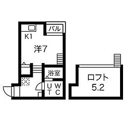シープレーリー 1Kの間取図画像