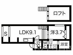 コンパートハウス大曽根 1LDKの間取図画像