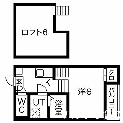 リバーサイド露橋 1Kの間取図画像
