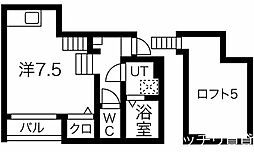 ボヌール中村公園 1Kの間取図画像
