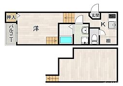 グランツ 1Kの間取図画像