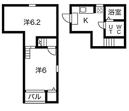 グランコンフォール米野4 1Kの間取図画像