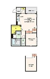 ディアコート深川 1LDKの間取図画像